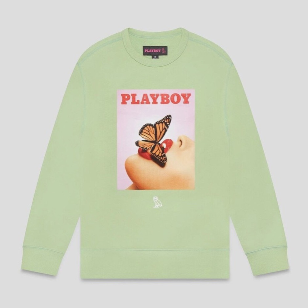 OVO Playboy - Butterfly Crewneck - Basil Green - Size L